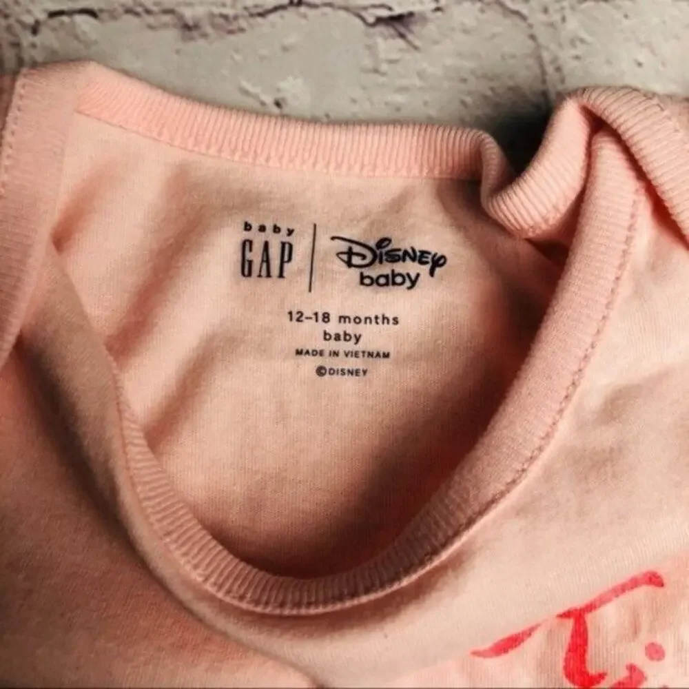 Baby Gap Girls Pink Minnie Mouse Onesie Sz 12-18 M